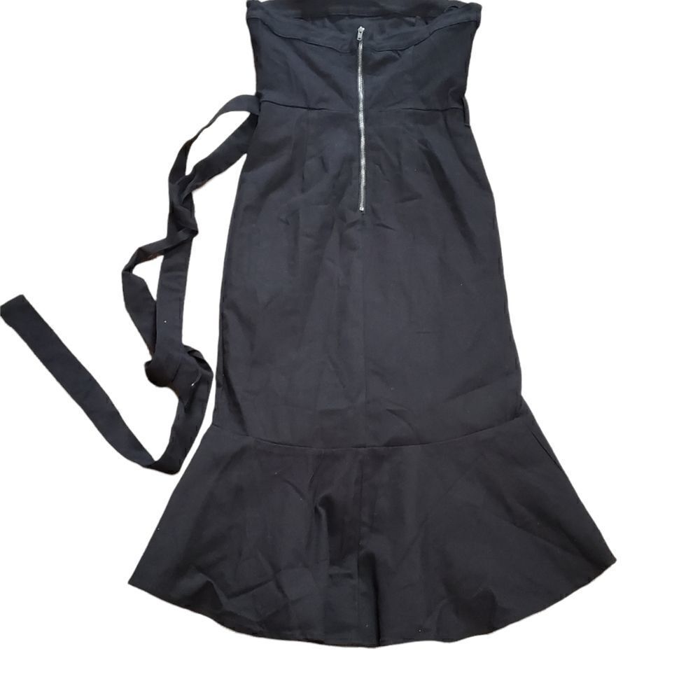 VICI Presentation Cotton Strapless Ruffles Midi Dress MEDIUM - Picture 15 of 16